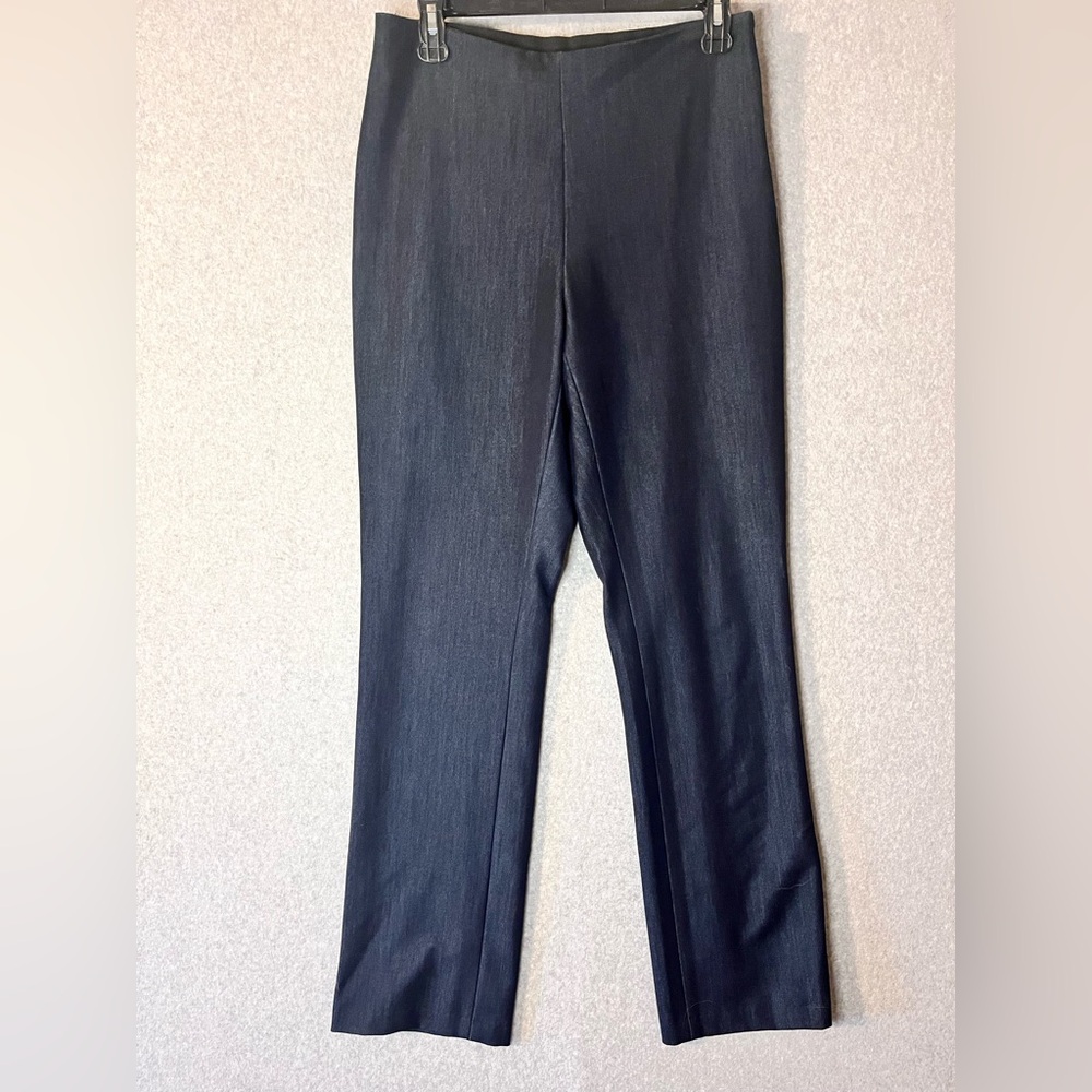Sioni dressy pants “denim” look high waist rise straight leg dark wash office